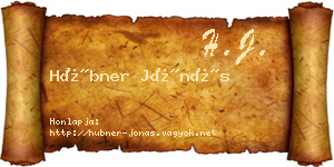 Hübner Jónás névjegykártya